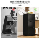 HOMCOM 3 Drawer File Cabinet with Lock and Adjustable Hanging Bars, Black