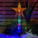 Set of 8 Battery Operated LED Multi Coloured Star Path Lights Christmas Decoration with Timer