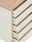 Coxmoor 5 Drawer Wide Chest - Ivory And Oak