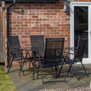 Outdoor 4 Person Rectangular Glass Top Garden Dining Table Chairs Set
