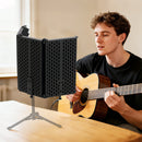 HOMCOM Foldable Table Top Studio Microphone Isolation Shield, Black