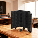 HOMCOM Foldable Table Top Studio Microphone Isolation Shield, Black