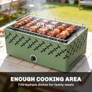 Outsunny Portable Charcoal BBQ Grill With Built-in Fan, Light Green
