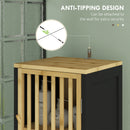 HOMCOM Tall Bathroom Cabinet Bamboo Bathroom Cupboard With Adjustable Shelves