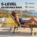 Outsunny Sun Lounger W/ Retractable Footrest, 5-Position Adjustable