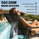 Outsunny Sun Lounger W/ Retractable Footrest, 5-Position Adjustable