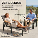 Outsunny Sun Lounger W/ Retractable Footrest, 5-Position Adjustable