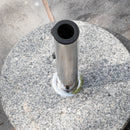 15kg Round Granite Garden Parasol / Umbrella Base Weight Stainless Steel Pole