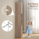HOMCOM 182 cm Tall Bathroom Cabinet with Adjustable Shelves, Natural