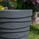 33cm x 48cm Large Plastic Trojan Garden Plant Pot in Dark Grey