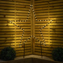 90cm Light up Dewdrop Metal Christmas Star with Garden Stake & Warm White LEDs