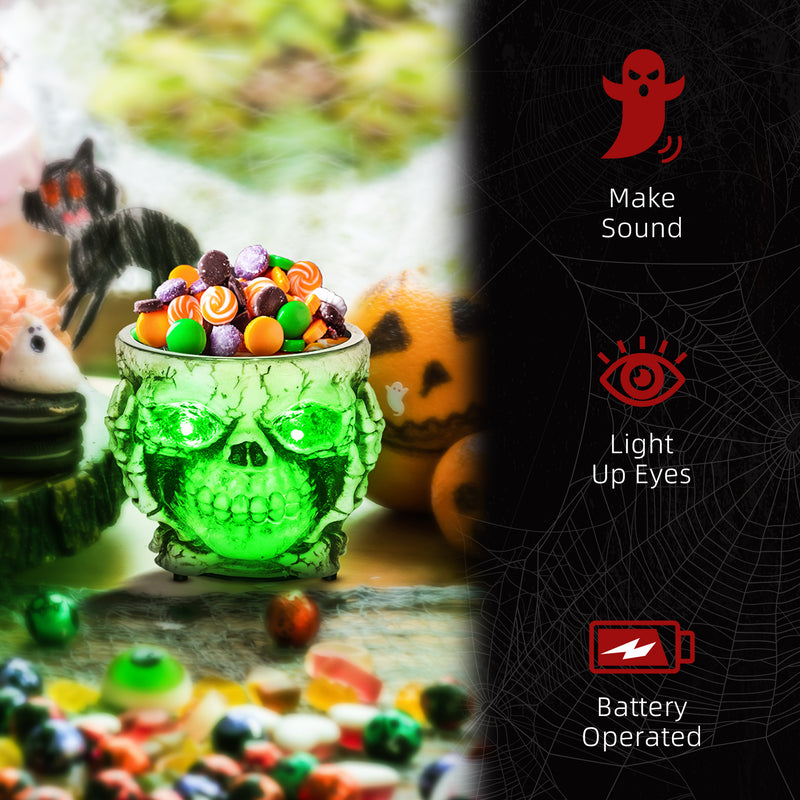 HOMCOM Skeleton Candy Bowl Outdoor Halloween Decoration for Party