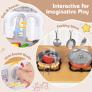 Toddler Pretend Kitchen Toy Set with Stoves and Oven-White