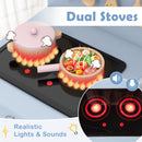 Toddler Pretend Play Kitchen with Light up Stove and Cooking Sounds-Blue