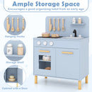 Toddler Pretend Play Kitchen with Light up Stove and Cooking Sounds-Blue