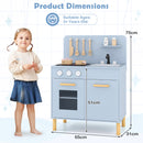 Toddler Pretend Play Kitchen with Light up Stove and Cooking Sounds-Blue