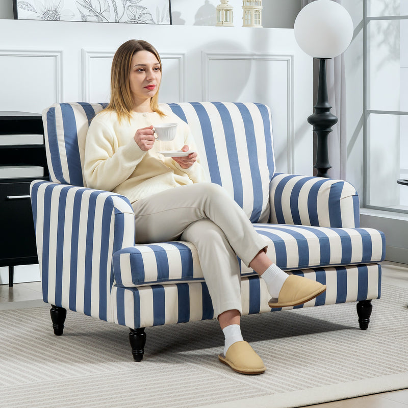 HOMCOM Cuddle Chair With Stripe, Armchair For Living Room