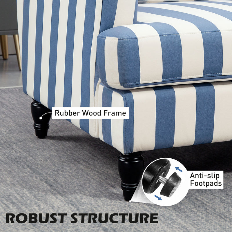 HOMCOM Cuddle Chair With Stripe, Armchair For Living Room