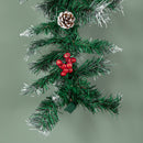 2.7m Green Mixed Needle Christmas Garland with Pine Cones and Red Berries