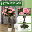 Outsunny Set Of 2 90cm Artificial Rose Tree, Fake Decorative Plant