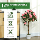 Outsunny Set Of 2 90cm Artificial Rose Tree, Fake Decorative Plant