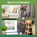Outsunny Set Of 2 90cm Artificial Rose Tree, Fake Decorative Plant