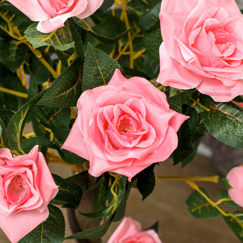 Outsunny Set of 2 90cm Artificial Rose Tree, Fake Decorative Plant
