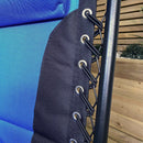 Luxury Padded Multi Position Zero Gravity Garden Relaxer Chair Lounger In Blue & Black