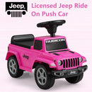 Licensed Jeep Ride On Push Car with Steering Wheel and Engine Sound for Ages 18-36 Months-Pink