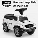 Licensed Jeep Ride On Push Car with Steering Wheel and Engine Sound for Ages 18-36 Months-White