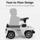 Licensed Jeep Ride On Push Car with Steering Wheel and Engine Sound for Ages 18-36 Months-White