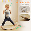 AIYAPLAY Kids Wooden Balance Board With Rope And Felt For Sensory Play