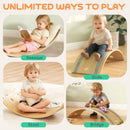AIYAPLAY Kids Wooden Balance Board With Rope And Felt For Sensory Play