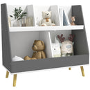 HOMCOM Kids Storage Shelf with 5 Compartments, Anti-Tip Device, Grey