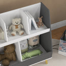 HOMCOM Kids Storage Shelf with 5 Compartments, Anti-Tip Device, Grey