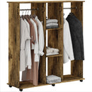 HOMCOM Mobile Double Open Wardrobe w/ Clothes Hanging Rail Colthing