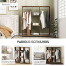 HOMCOM Mobile Double Open Wardrobe w/ Clothes Hanging Rail Colthing