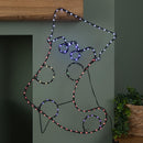 60cm X 42cm Light Up FlexiBrights Christmas Stocking Silhouette With 134 Multi-Coloured LEDs