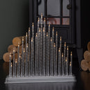 33cm Battery Operated Silver Light up Christmas Candle Bridge with 33 Warm White LEDs