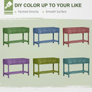 Outsunny Wooden Herb Planter Stand 8 Cubes Bottom Shelf Raised Bed Dark Grey