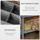 Outsunny Wooden Herb Planter Stand 8 Cubes Bottom Shelf Raised Bed Dark Grey