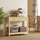 HOMCOM Modern Console Table with Fluted Panel Drawers, Narrow Hallway Table