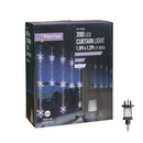 1.3m X 1.2m Light Up Snowflake Christmas Curtain Lights With 390 Rainbow & Orange Twinkling LEDs