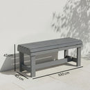 Outsunny Wooden Garden Bench, 2 Seater Slatted Outdoor Bench, Grey