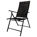Outdoor Garden Patio Multi Position Reclining Folding Chair in Black
