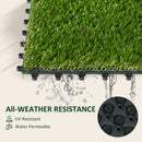 Outsunny 10 PCs 30 X 30cm Artificial Grass Turf Carpet With 25mm Pile Height