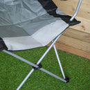 Luxury Padded High Back Outdoor Folding Chair with Cupholder in Grey
