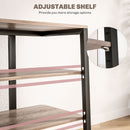 HOMCOM HiFi Rack Stand W/ Power Strip Rack 4-Tier Record Player Stand Grey