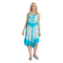 Tie Dye Tunic Dress - Turquoise & White