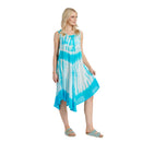 Tie Dye Tunic Dress - Turquoise & White